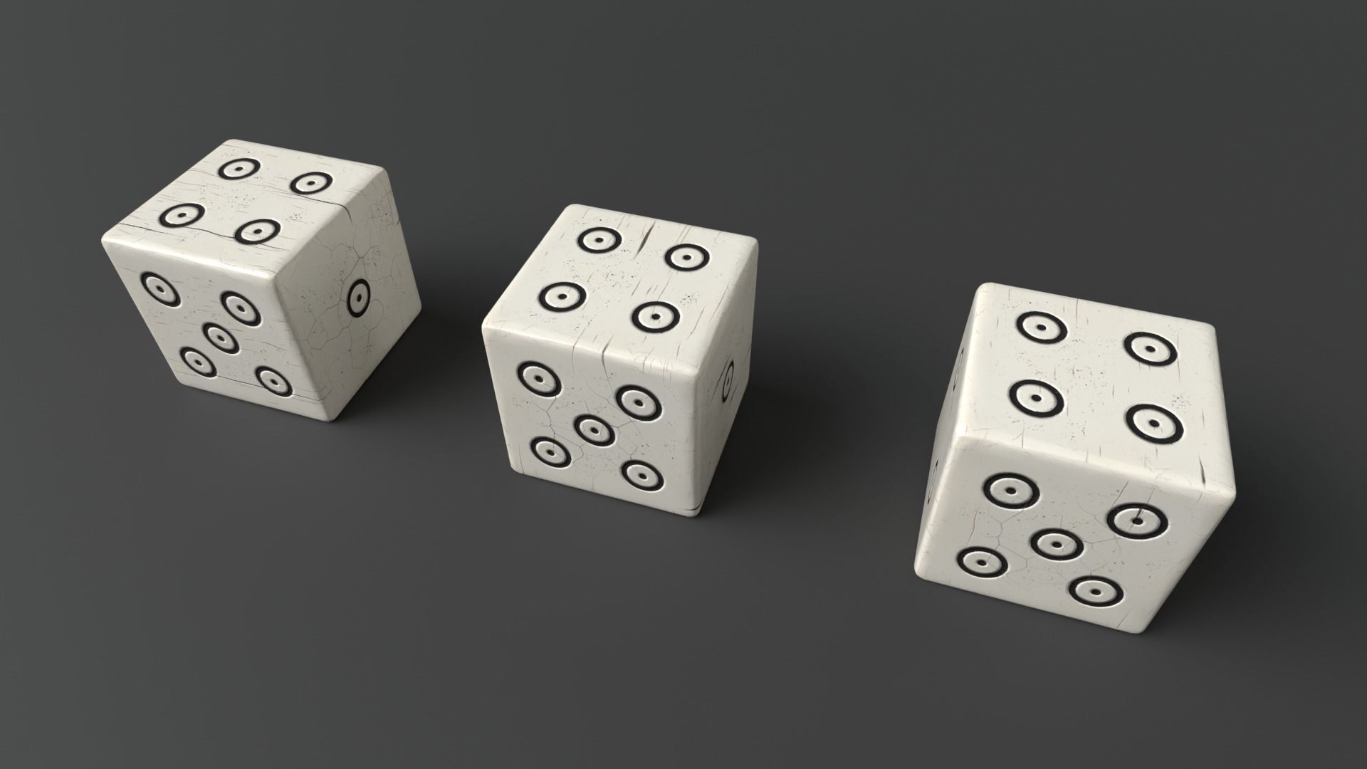 Authentic Viking Dice Set Low-poly 3D model_2