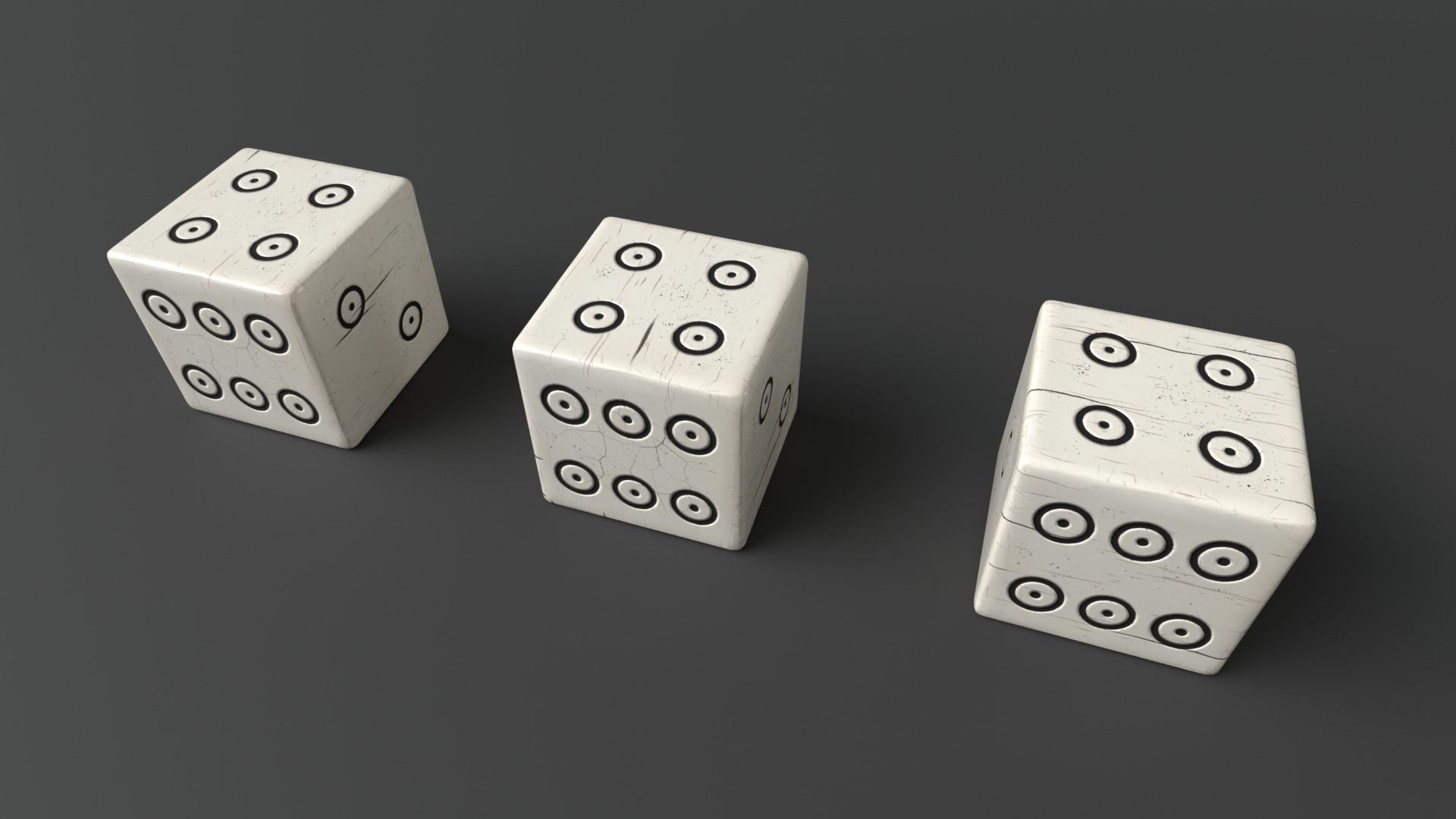 Authentic Viking Dice Set Low-poly 3D model_5