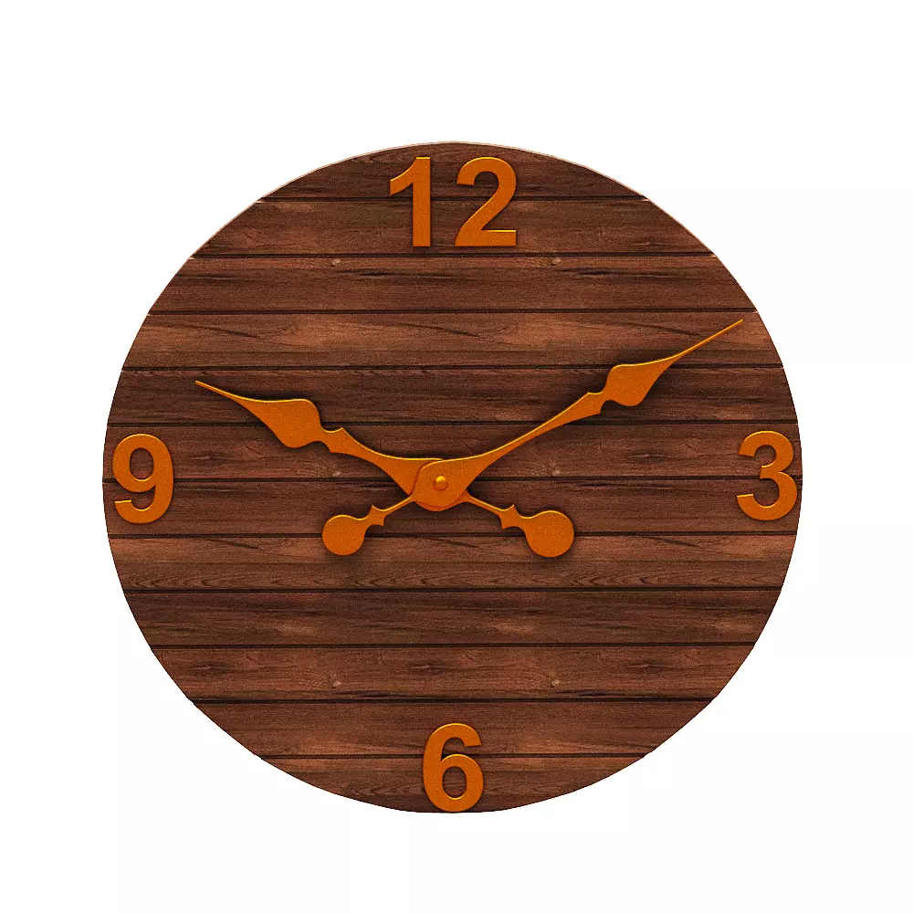 Realistic Wall Clock Low-poly 3D model_0