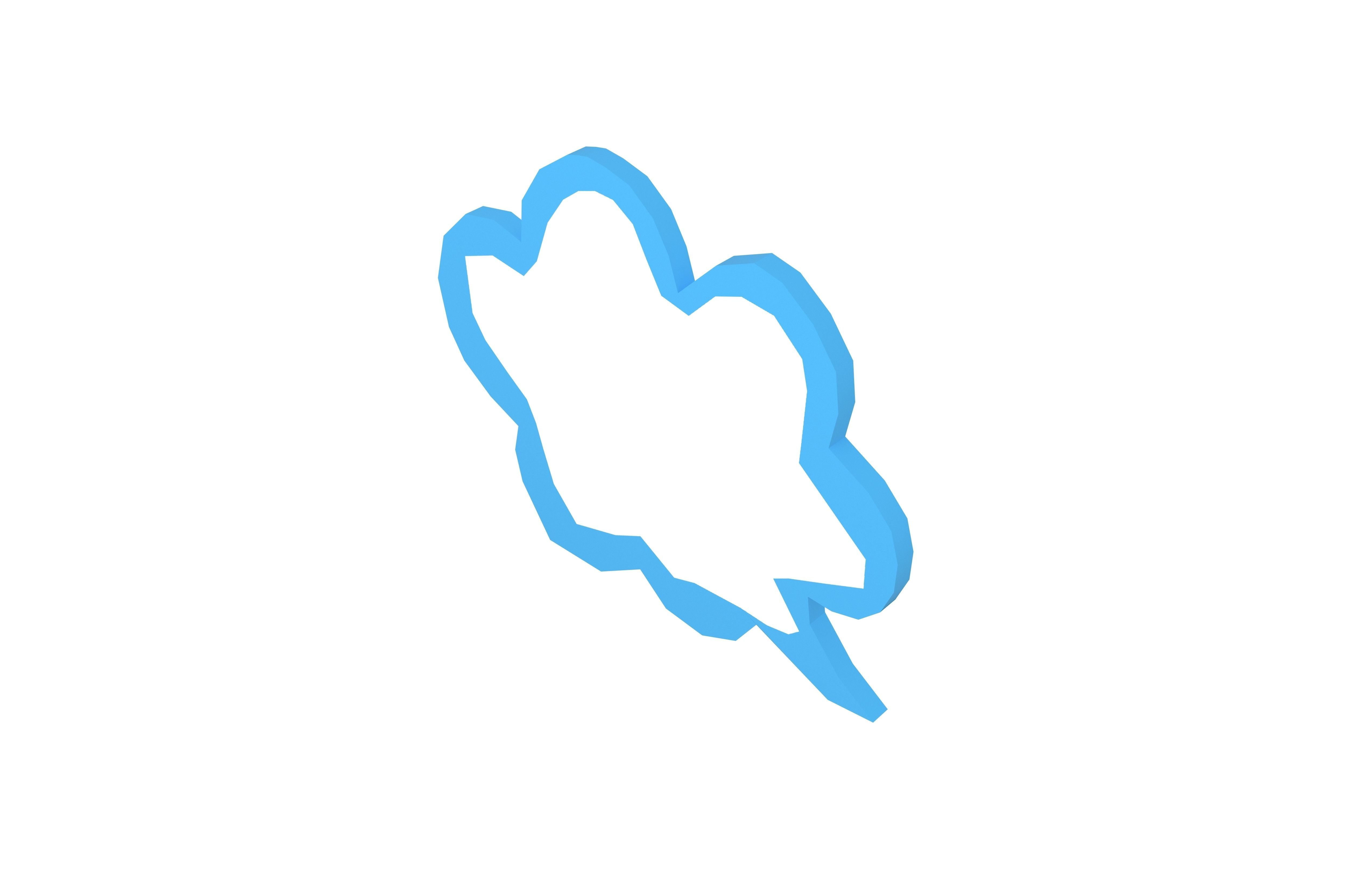 Speech Balloon v25 005 Low-poly 3D model_3