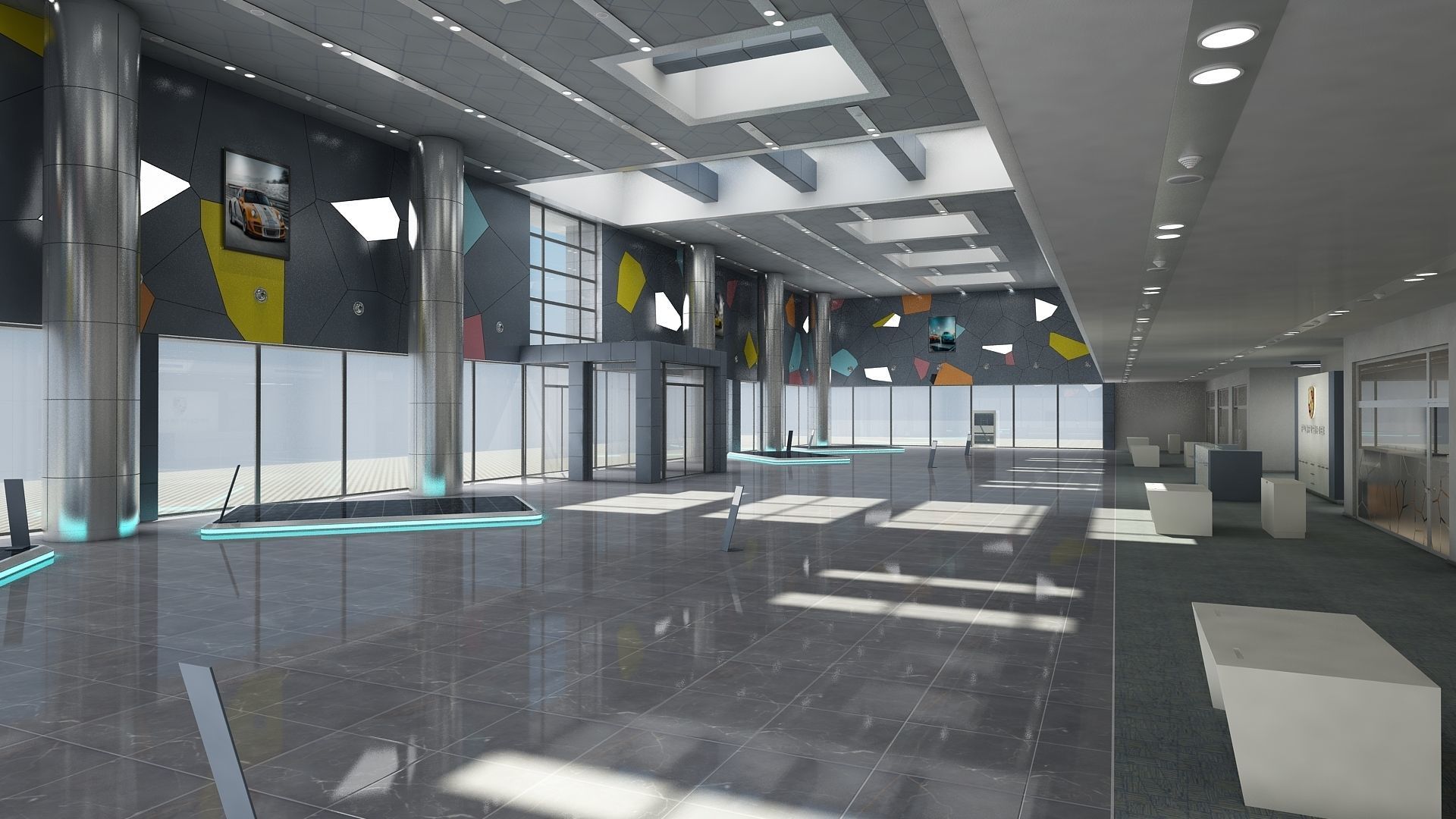 Car Dealership and Furniture 3D model_5