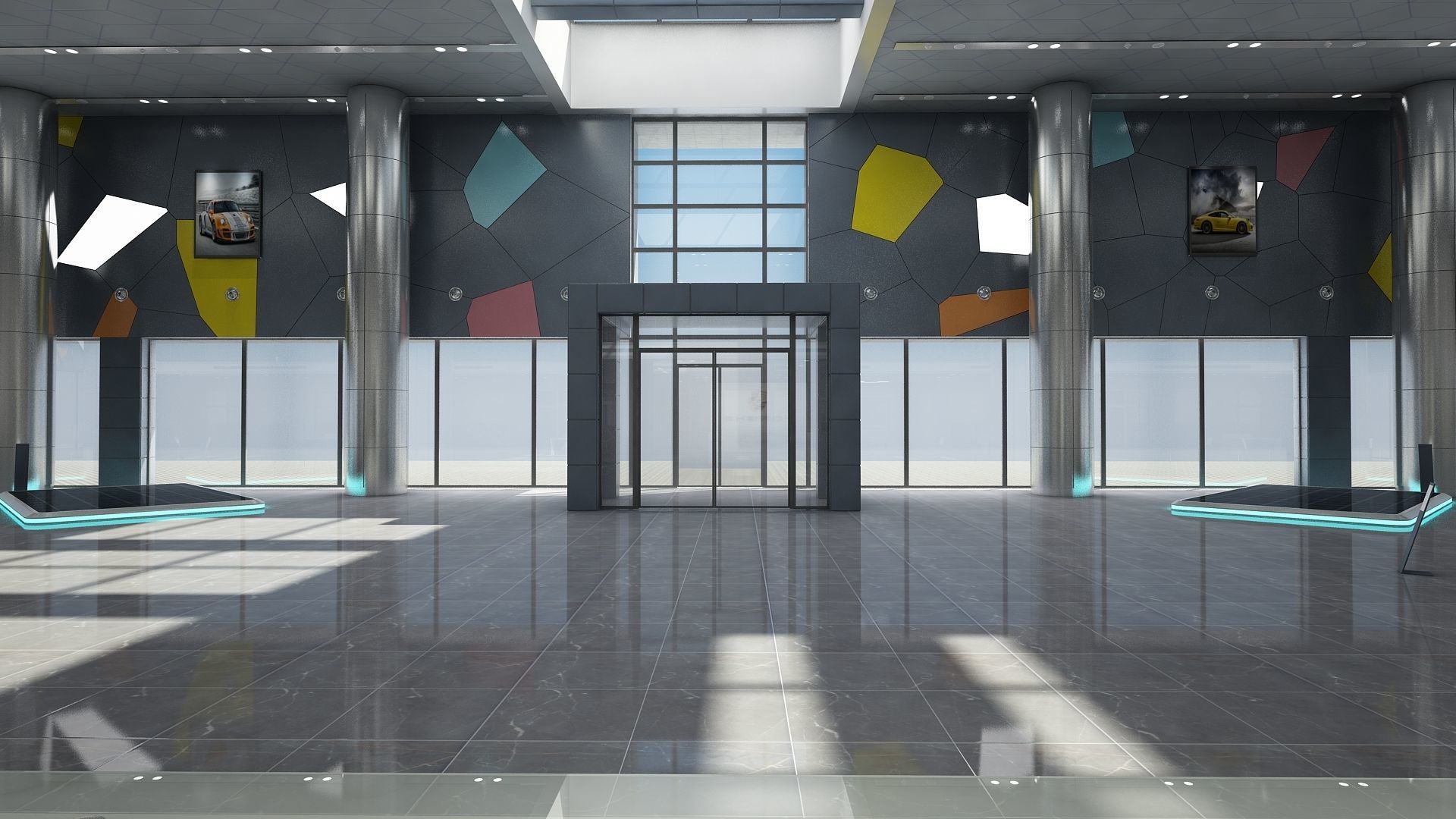 Car Dealership and Furniture 3D model_9