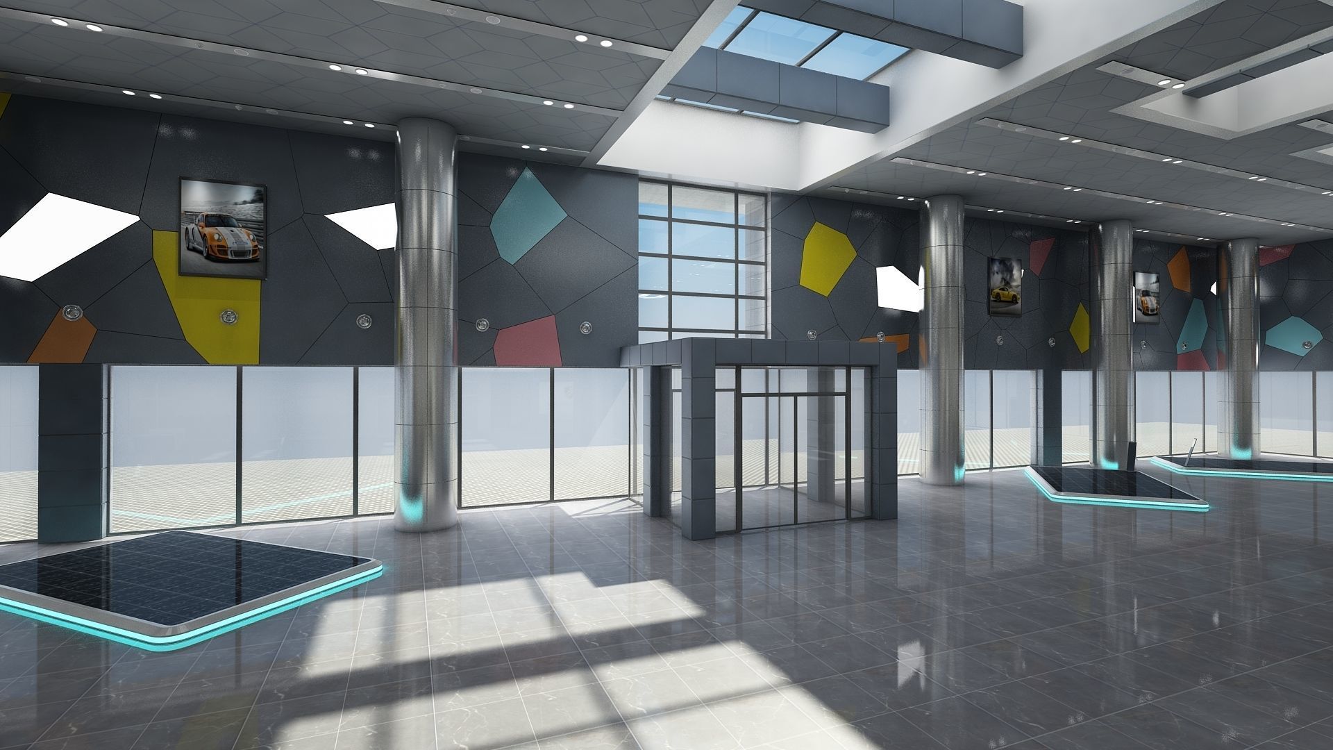 Car Dealership and Furniture 3D model_4