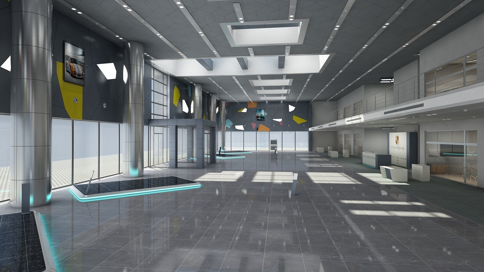 Car Dealership and Furniture 3D model_1