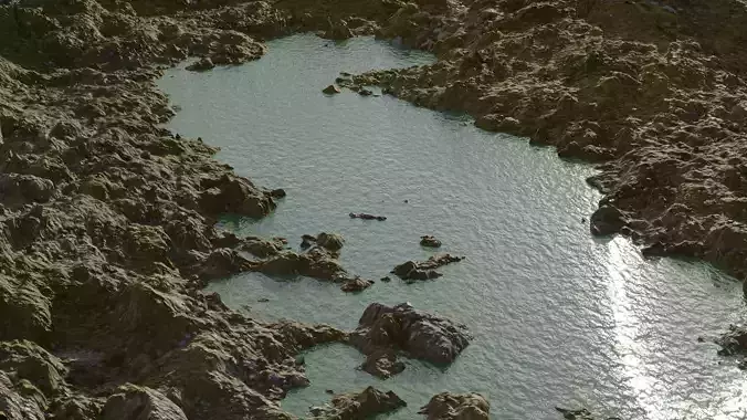 river lake in middle of mountain