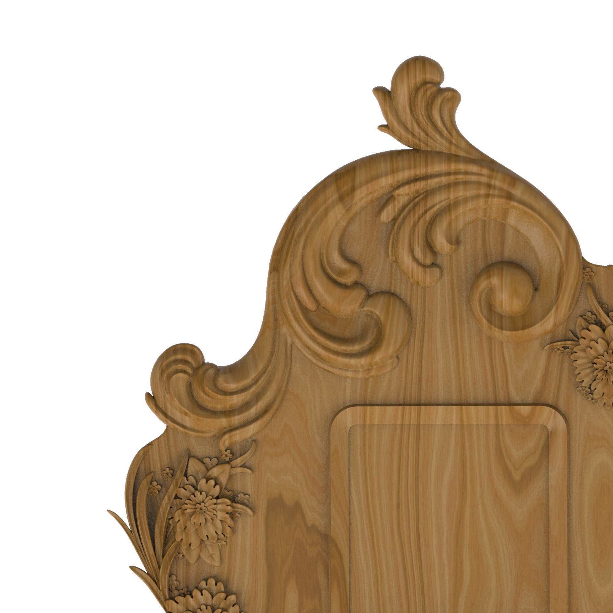 Carved picture frame STL 3D model_1