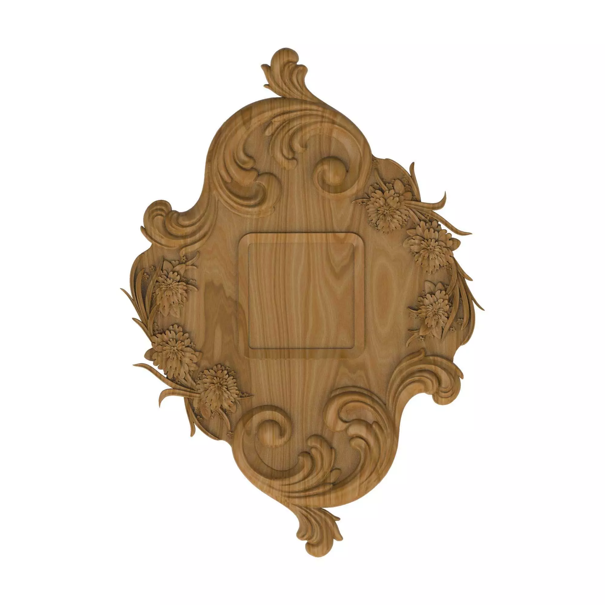 Carved picture frame STL 3D model_0