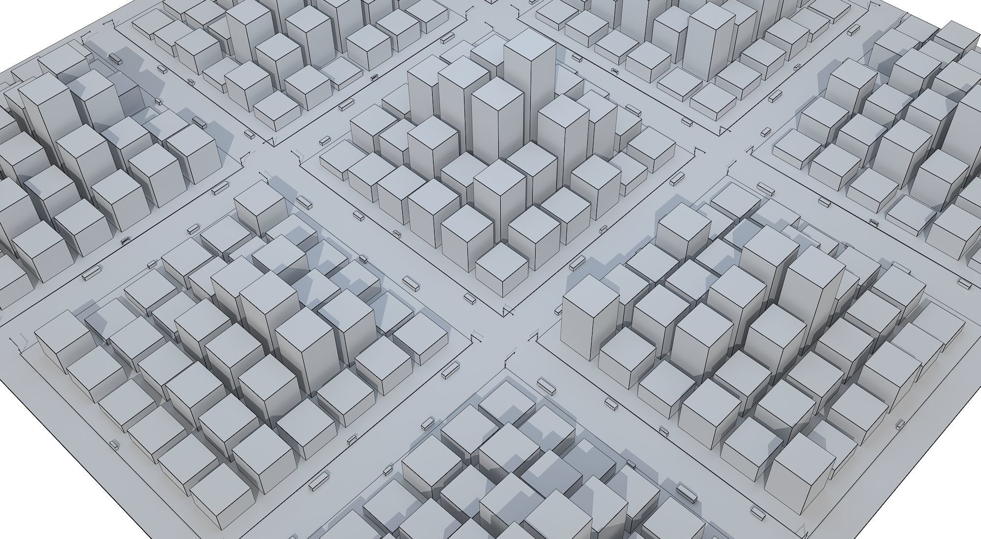 Cartoon City Low-poly 3D model_13