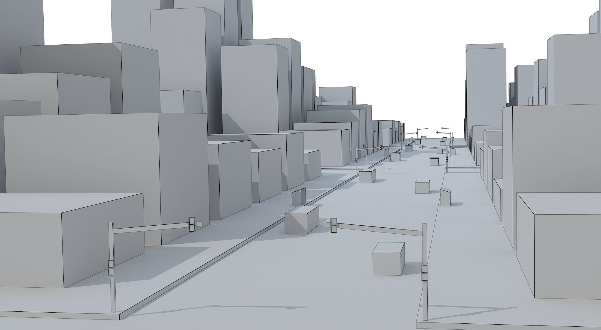 Cartoon City Low-poly 3D model_12