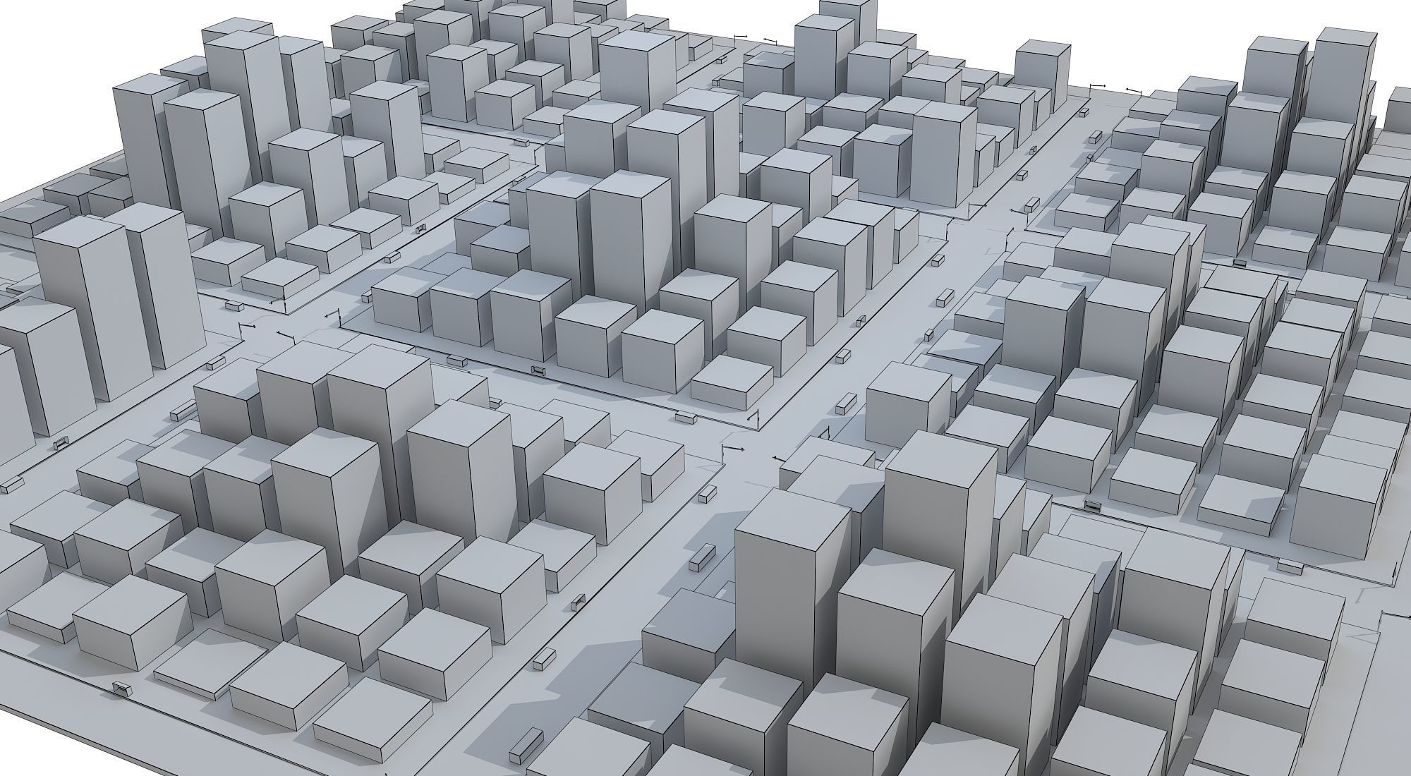 Cartoon City Low-poly 3D model_11