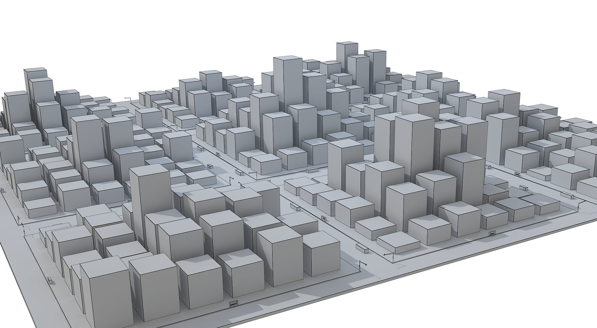 Cartoon City Low-poly 3D model_10