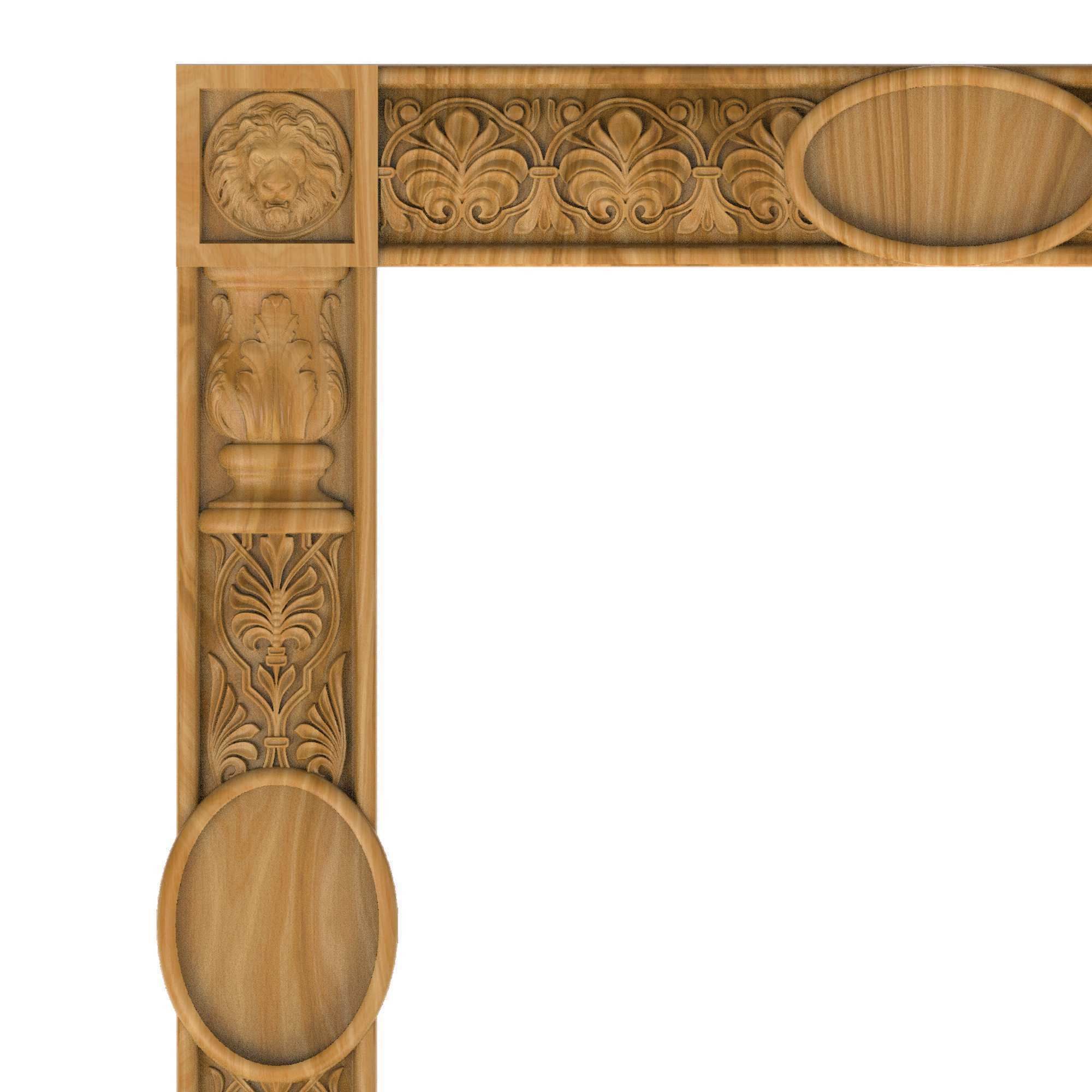 Carved picture frame STL 3D model_1