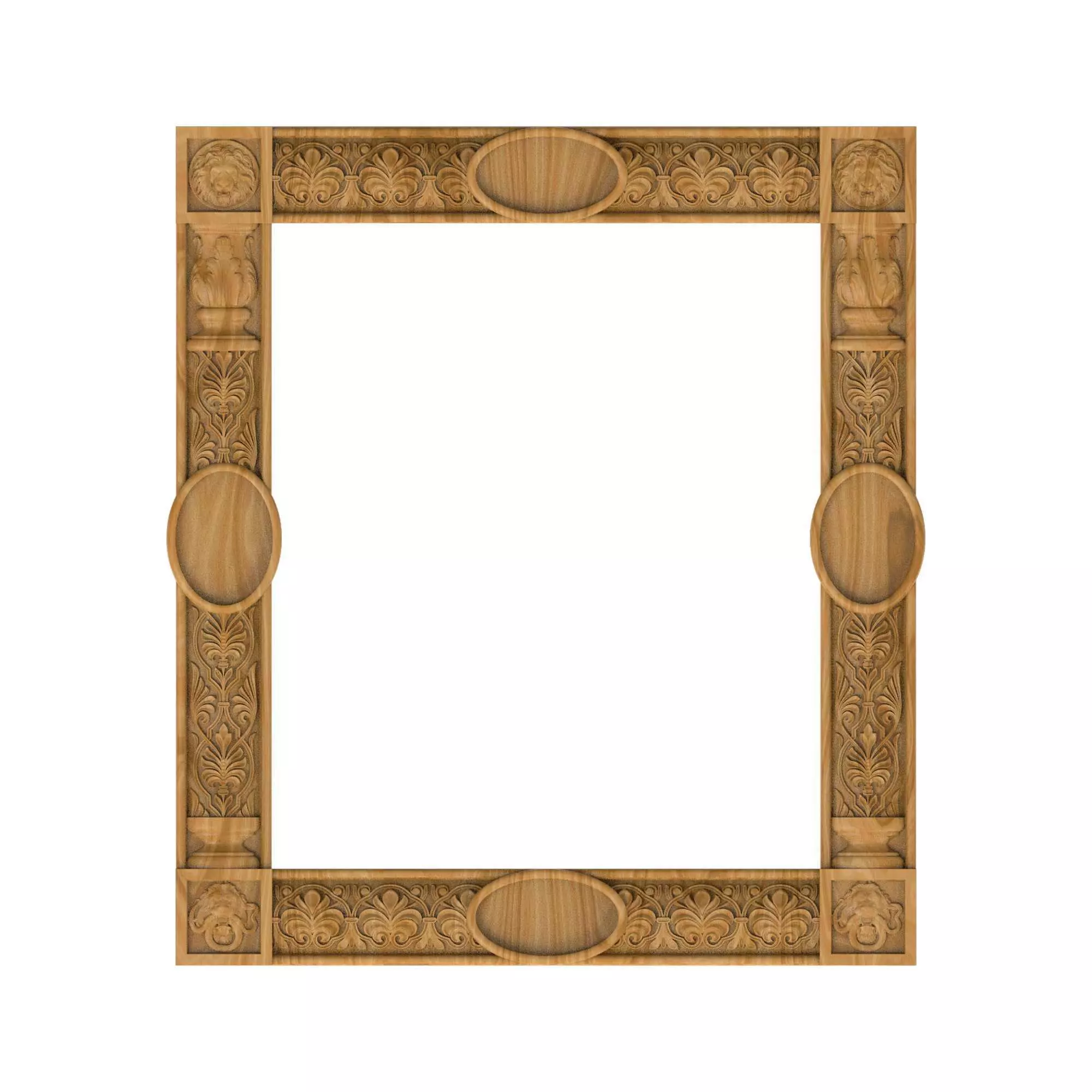Carved picture frame STL 3D model_0