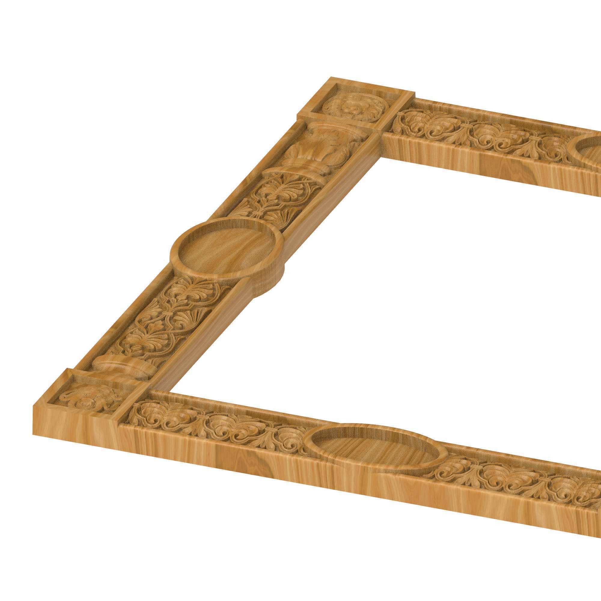 Carved picture frame STL 3D model_2