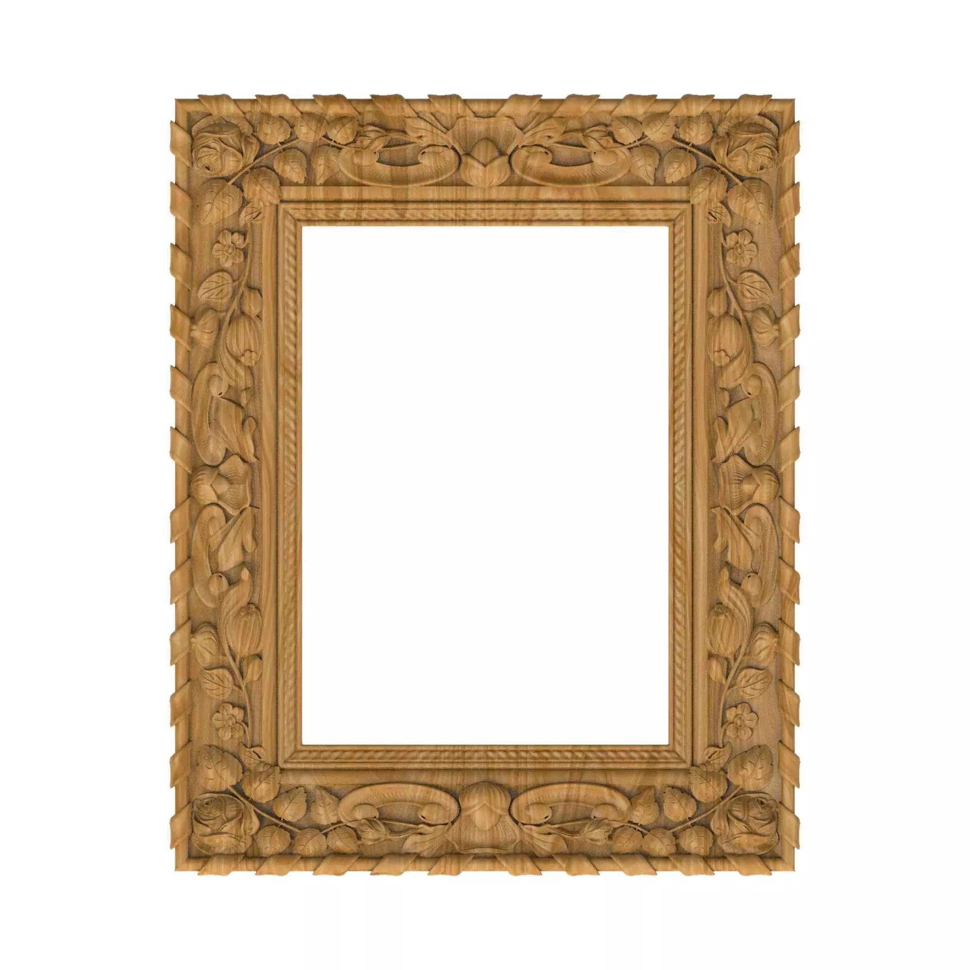 Carved picture frame STL 3D model