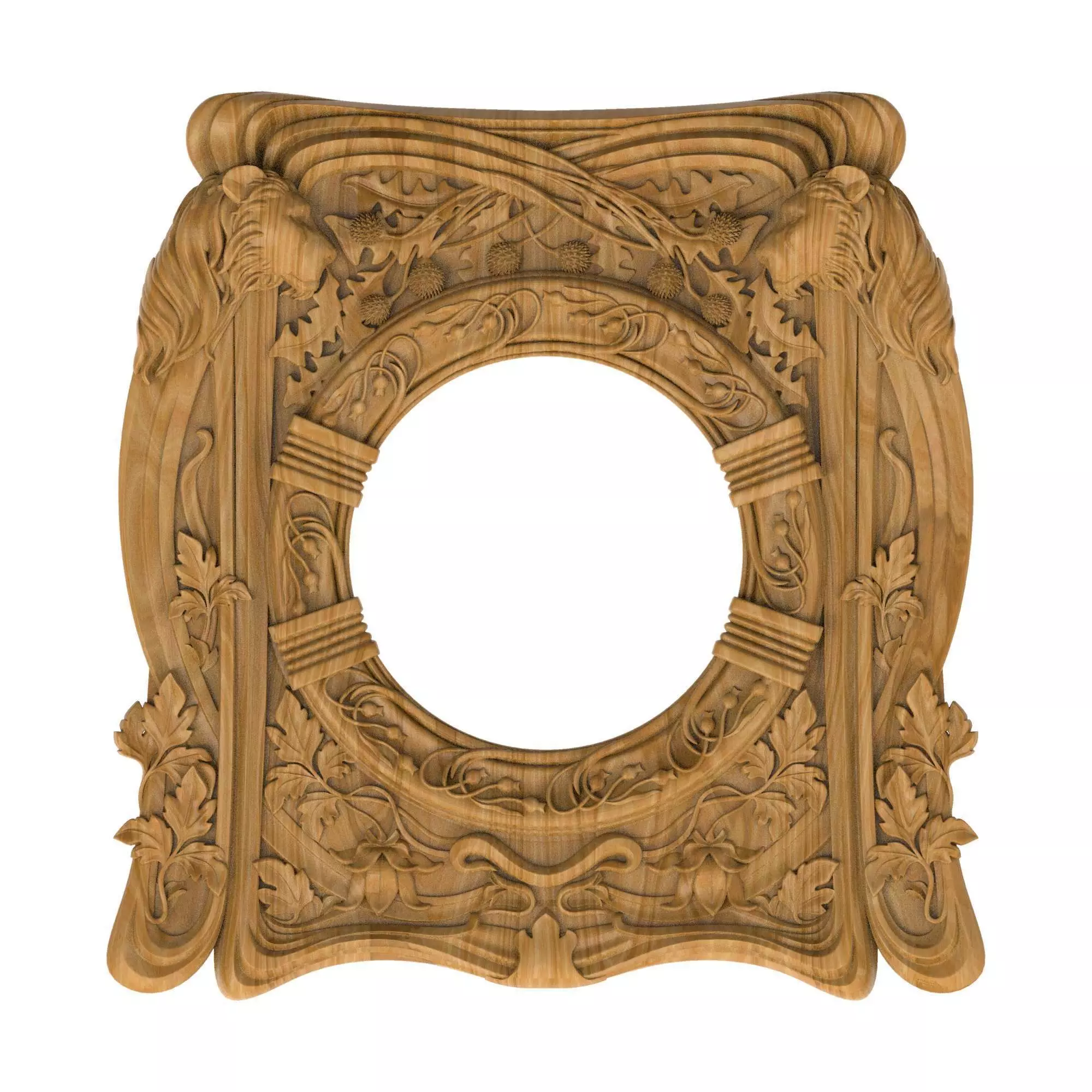 Carved picture frame STL 3D model_0