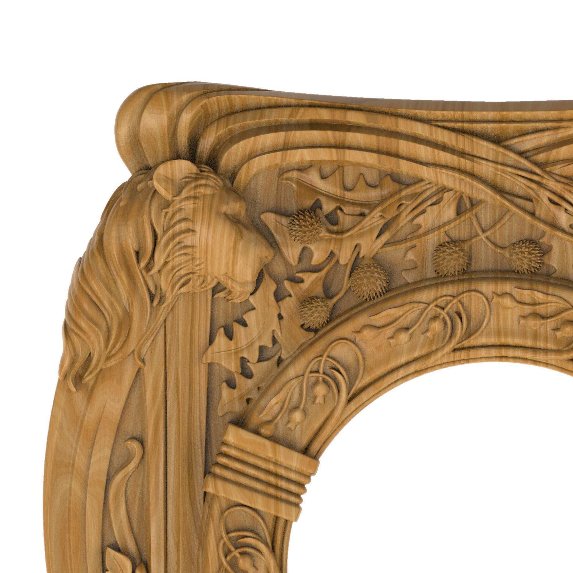 Carved picture frame STL 3D model_1