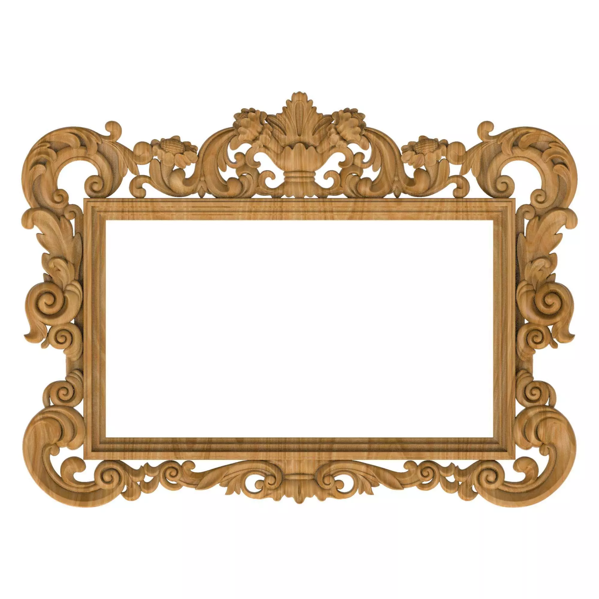 Carved picture frame STL 3D model_0