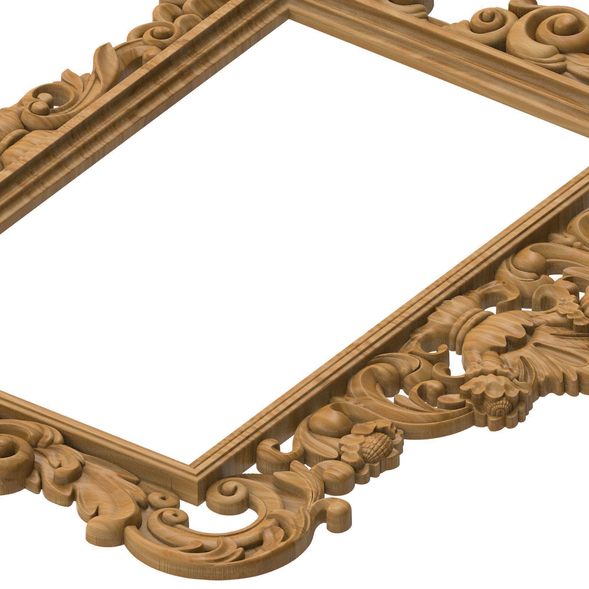 Carved picture frame STL 3D model_4