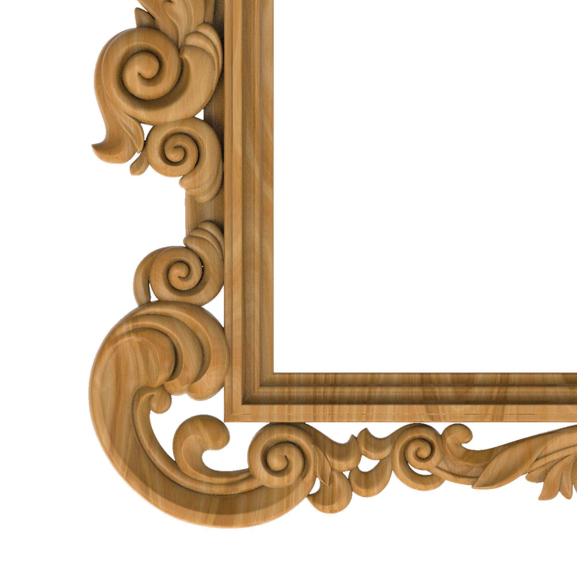 Carved picture frame STL 3D model_2