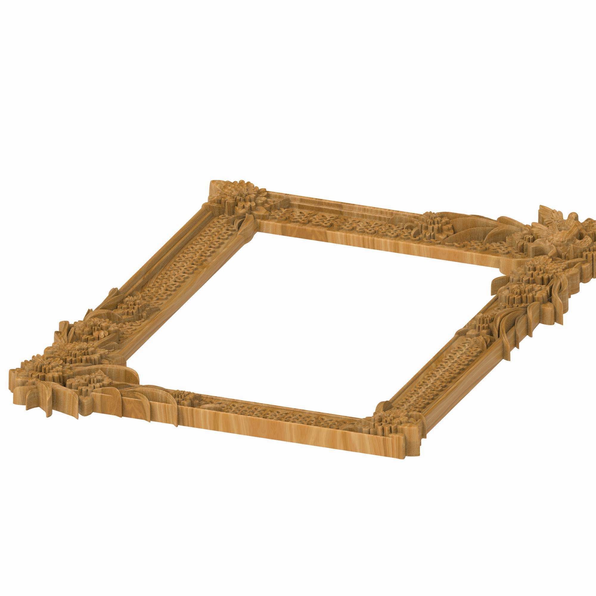 Carved picture frame STL 3D model_4