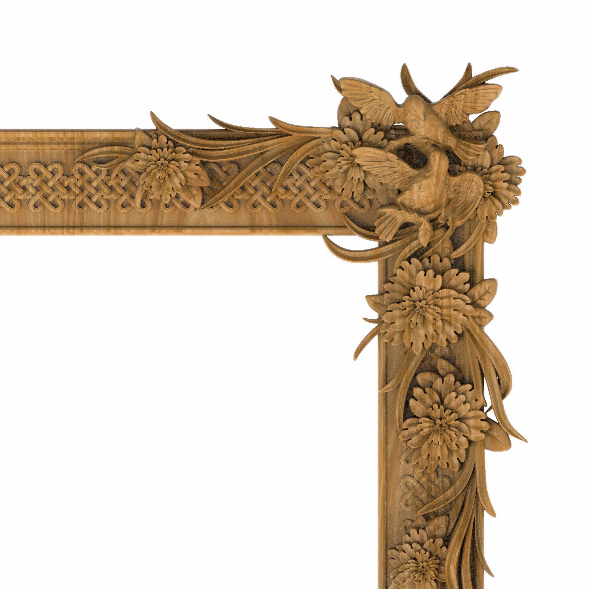 Carved picture frame STL 3D model_1