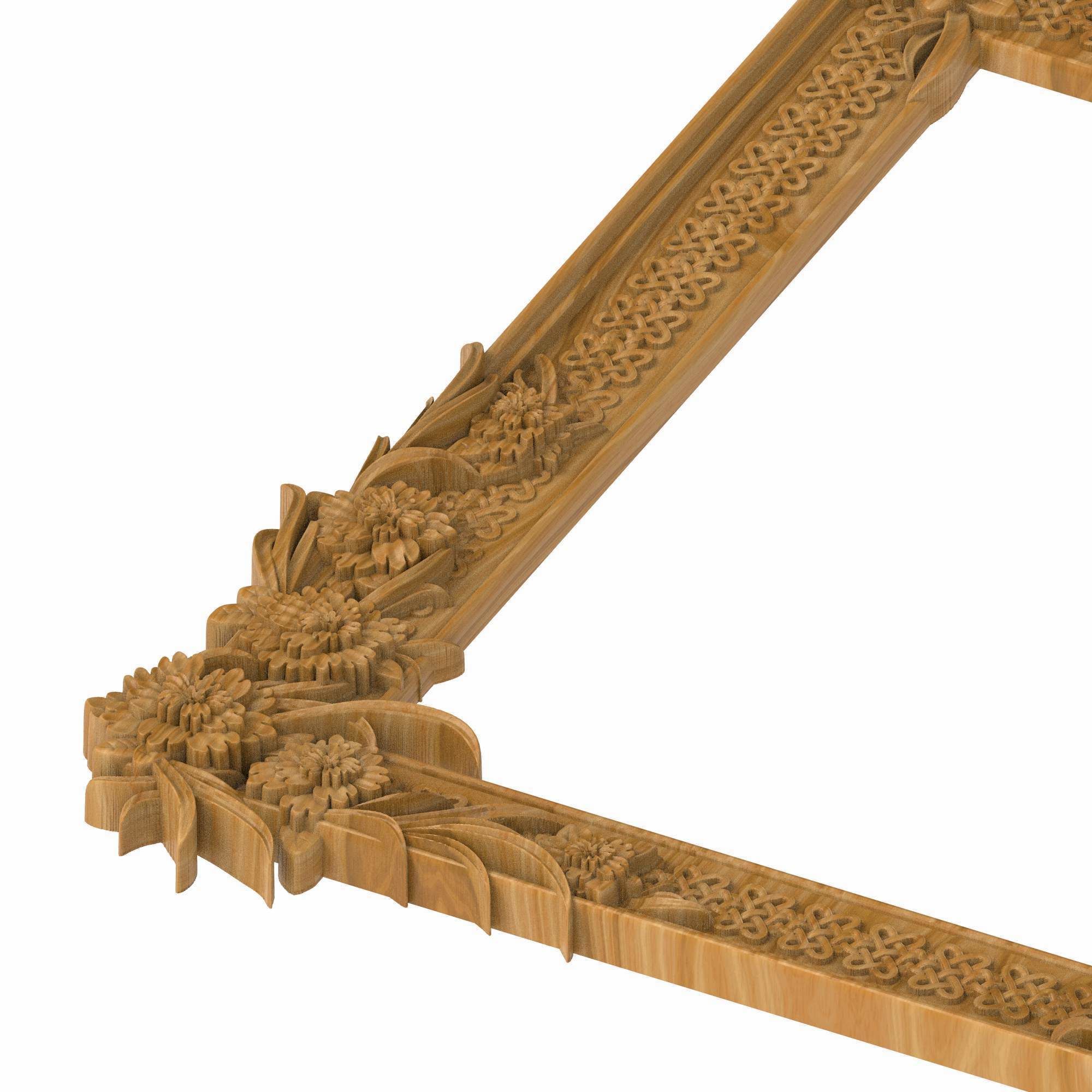Carved picture frame STL 3D model_3