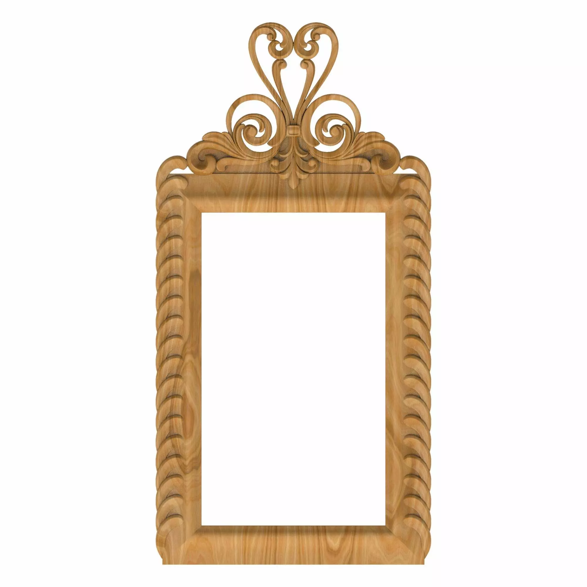 Carved picture frame STL 3D model_0