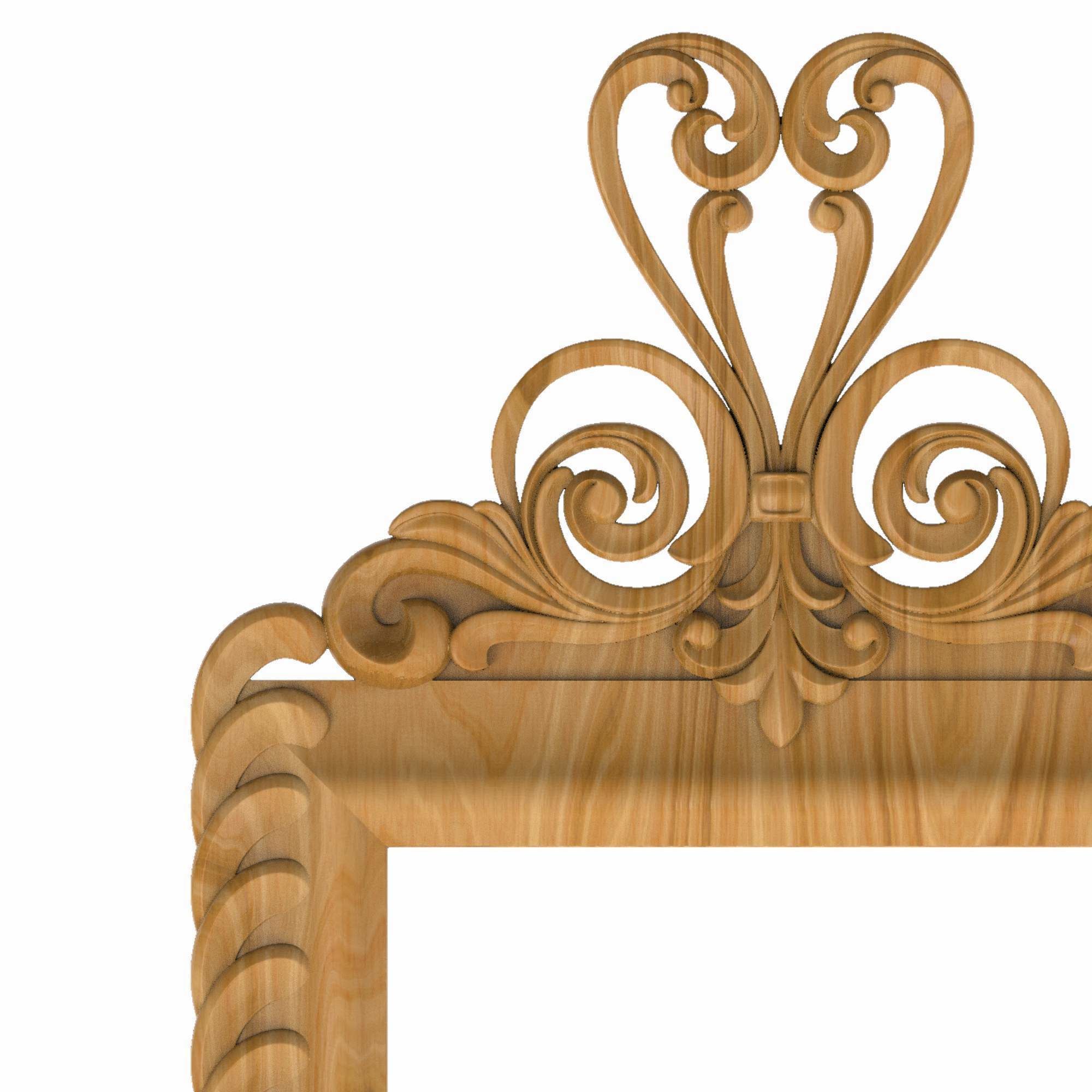Carved picture frame STL 3D model_1
