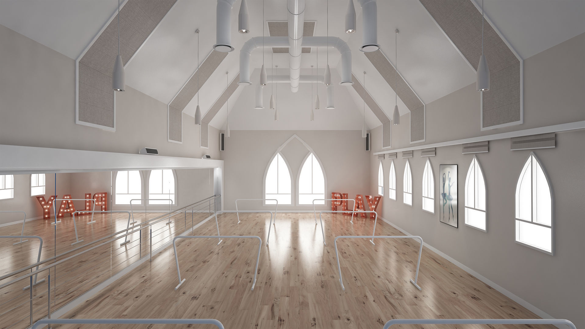 Dance Studio 3D model_6