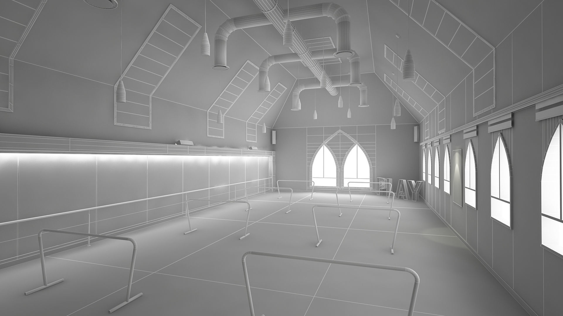 Dance Studio 3D model_10