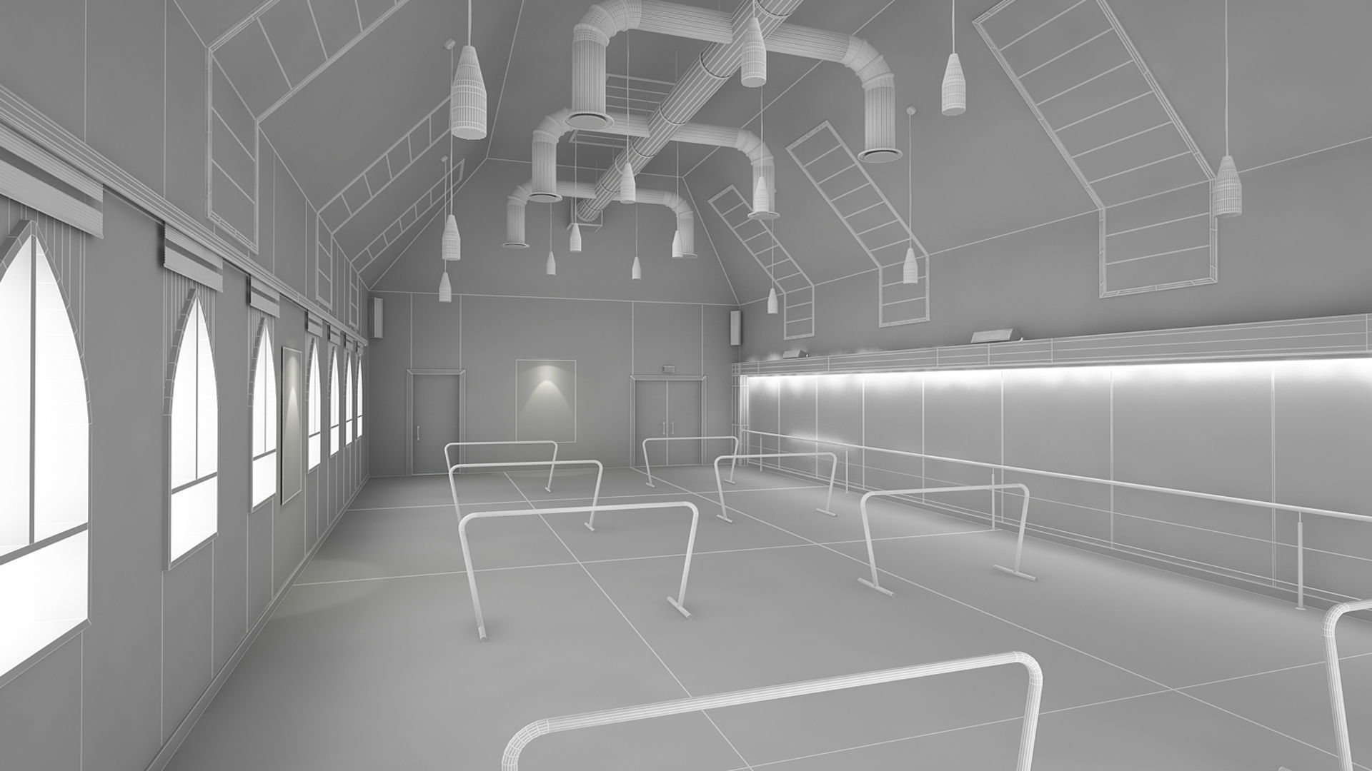 Dance Studio 3D model_9