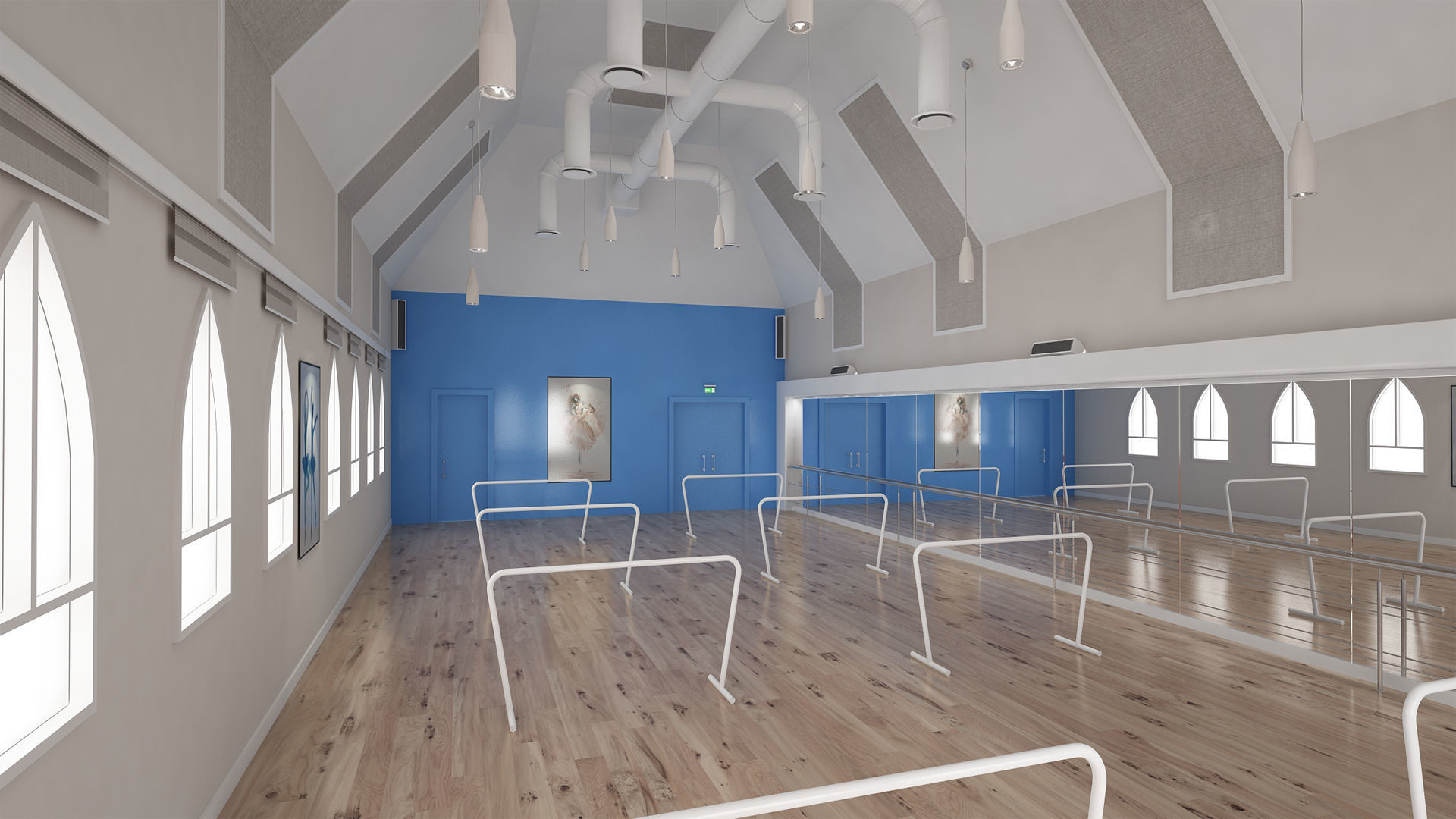 Dance Studio 3D model_3