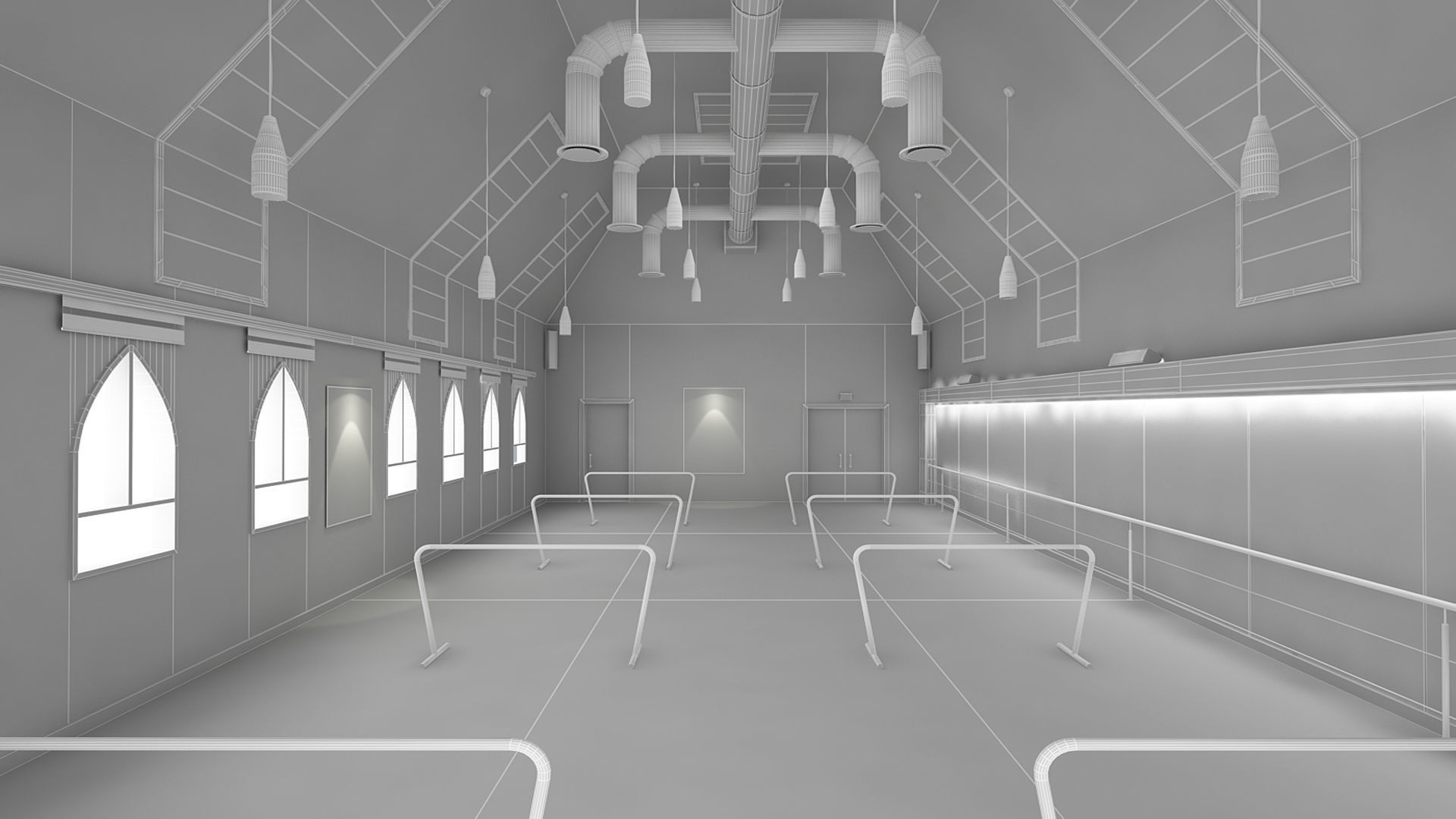 Dance Studio 3D model_11