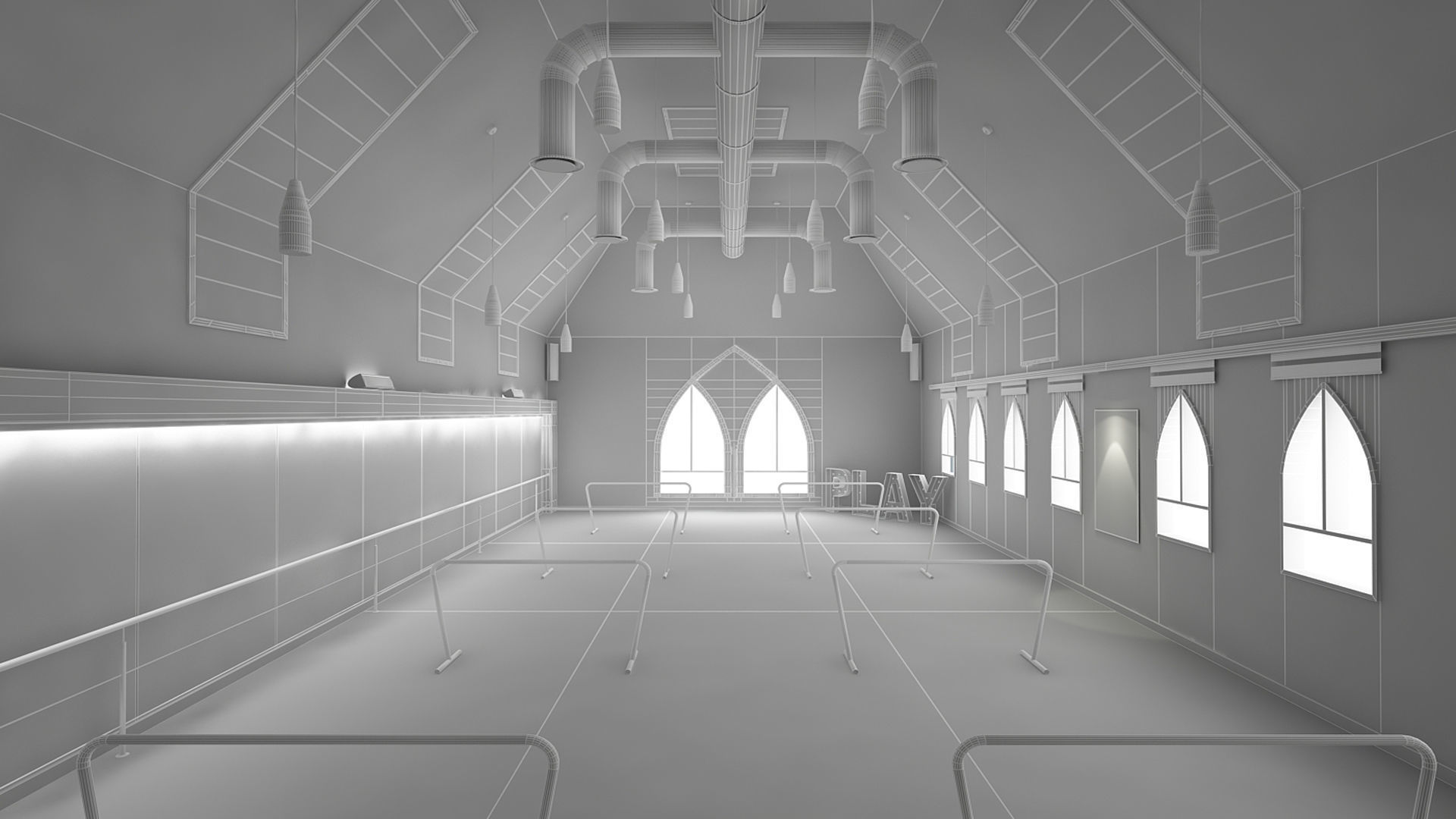 Dance Studio 3D model_12