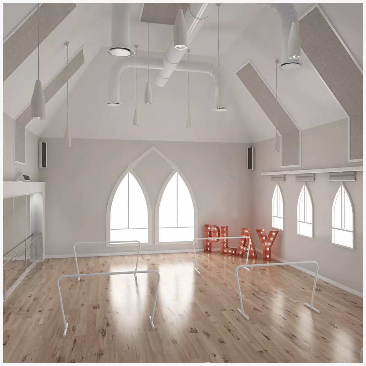 Dance Studio 3D model_0