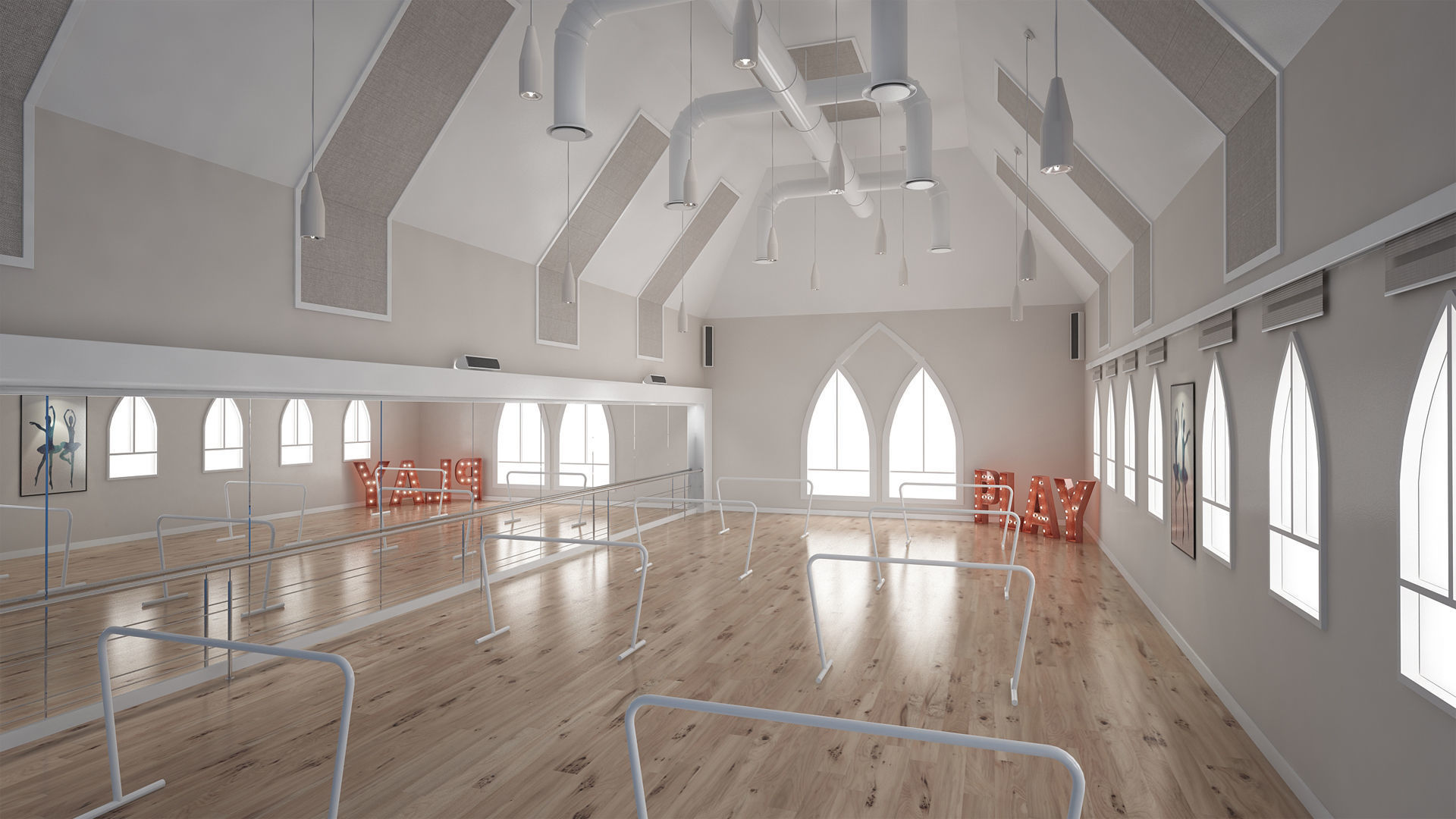 Dance Studio 3D model_4