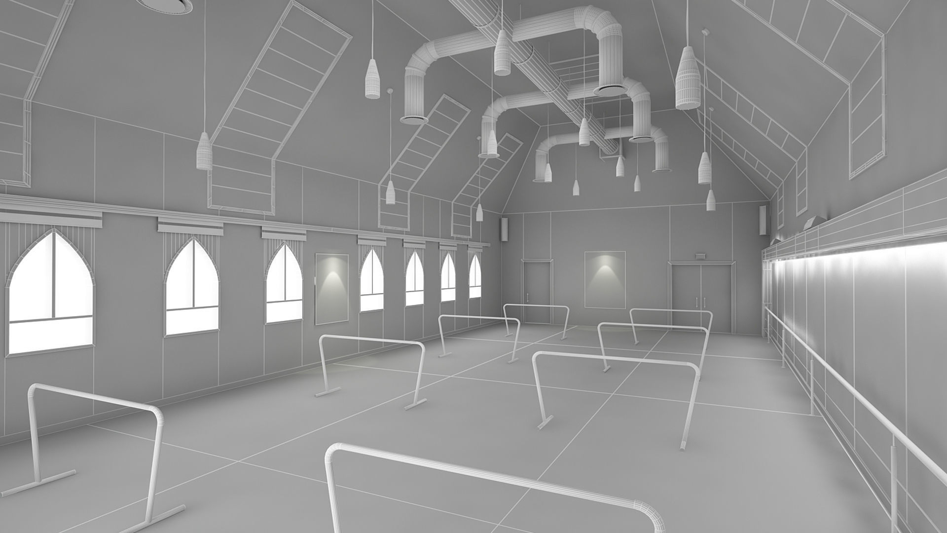 Dance Studio 3D model_8