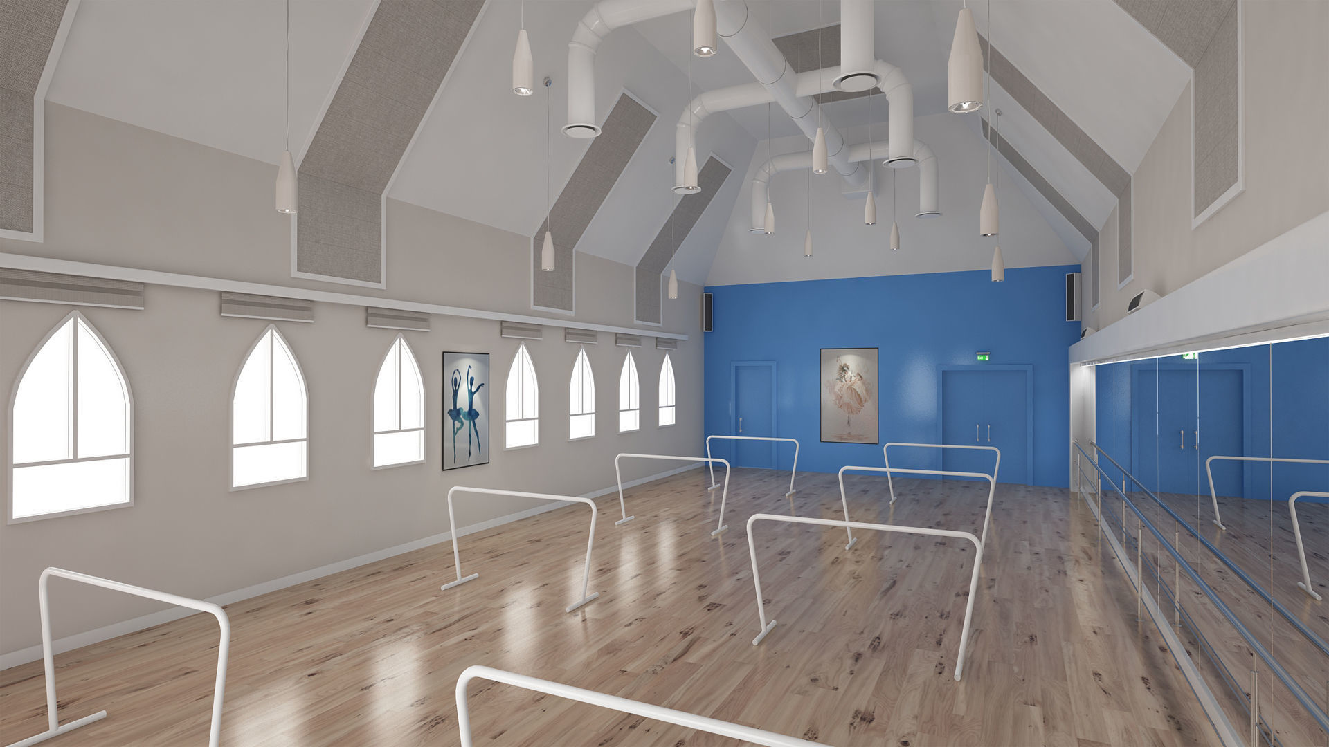 Dance Studio 3D model_2