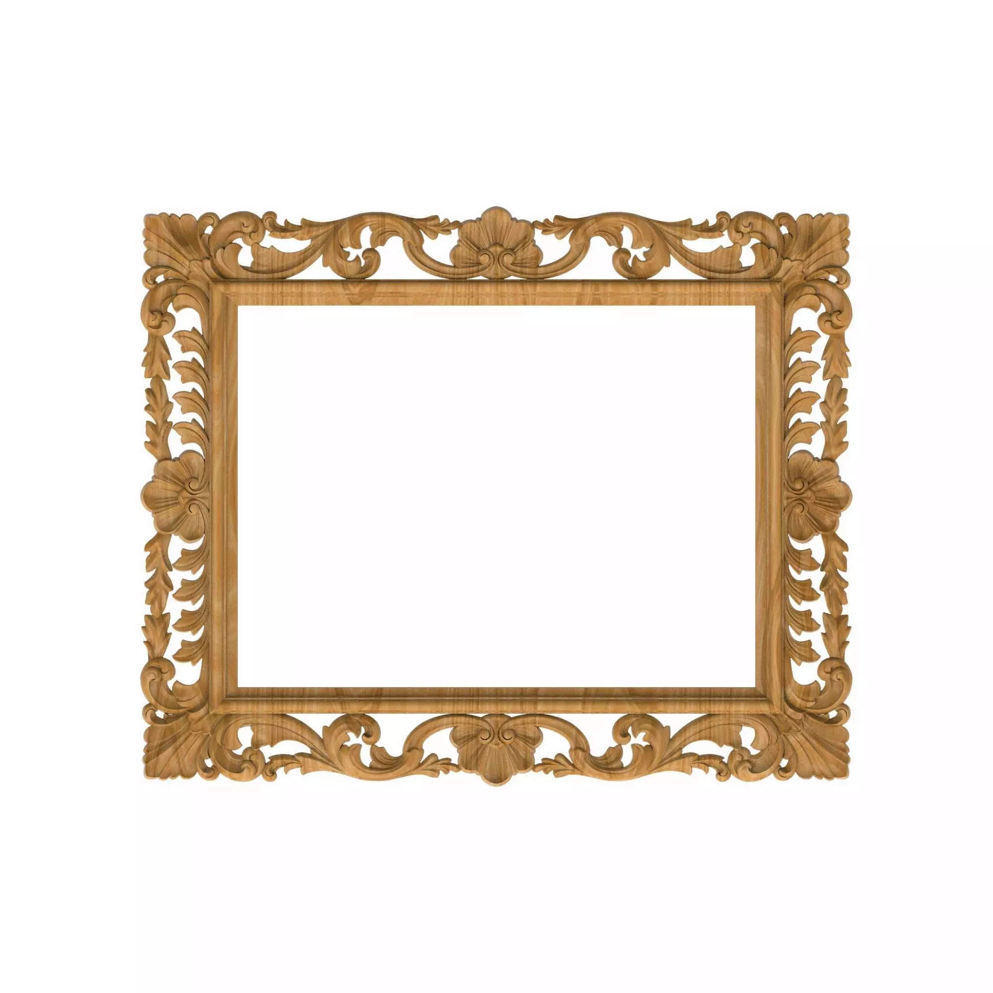 Carved picture frame STL 3D model_0