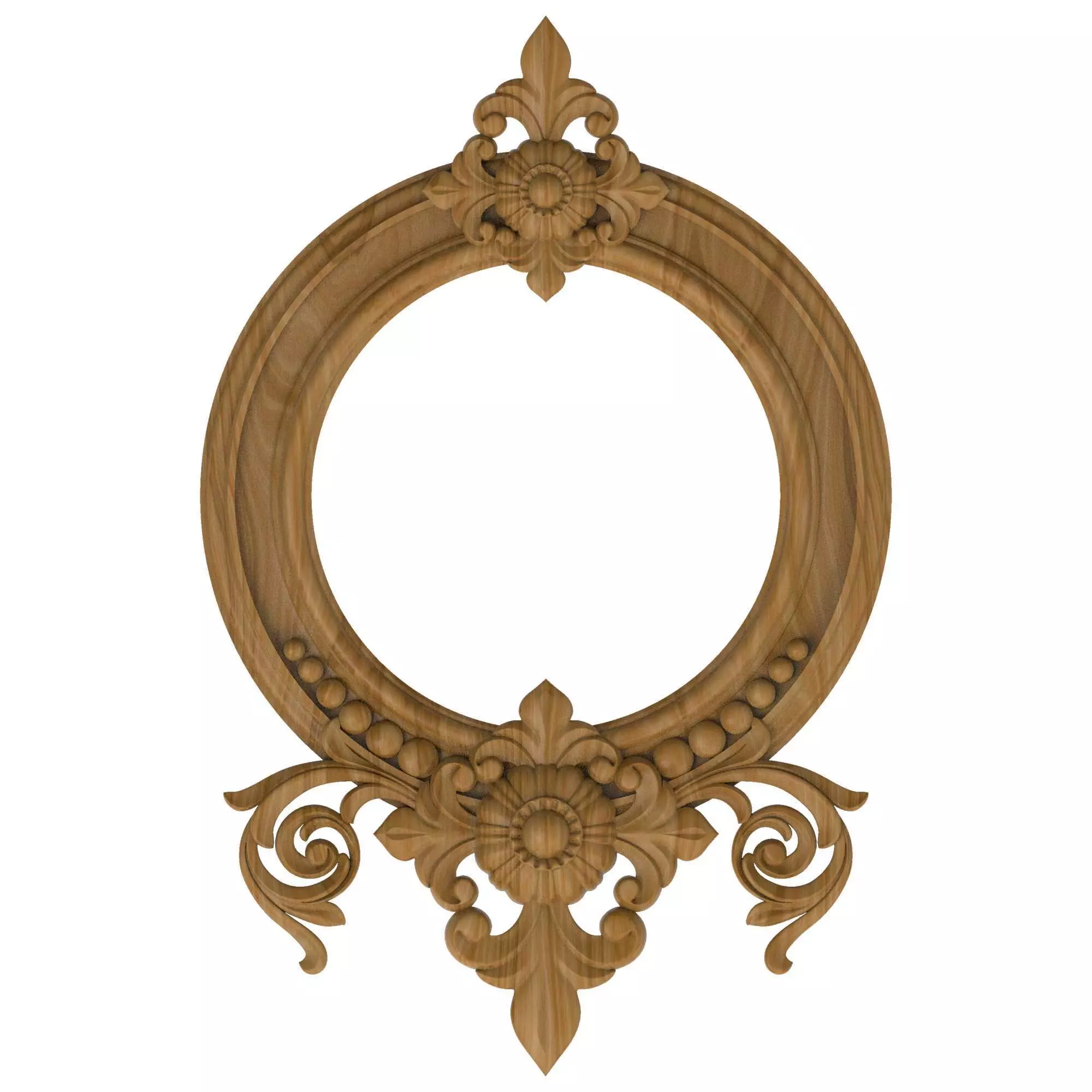 Carved picture frame STL 3D model_0