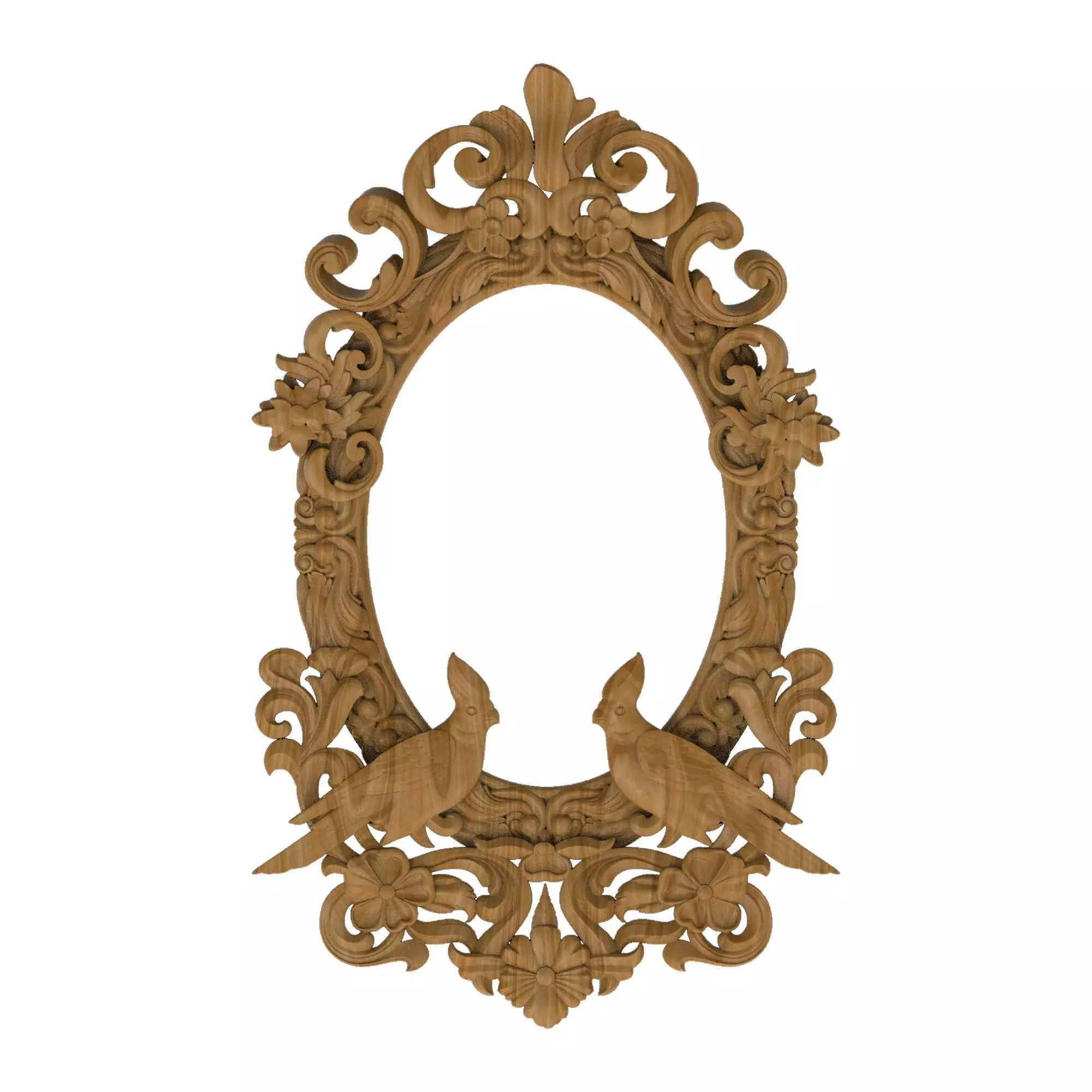 Carved picture frame STL 3D model_0