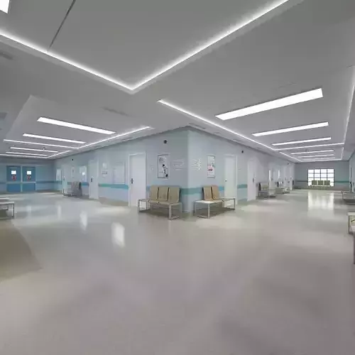 Hospital Corridor and Furniture