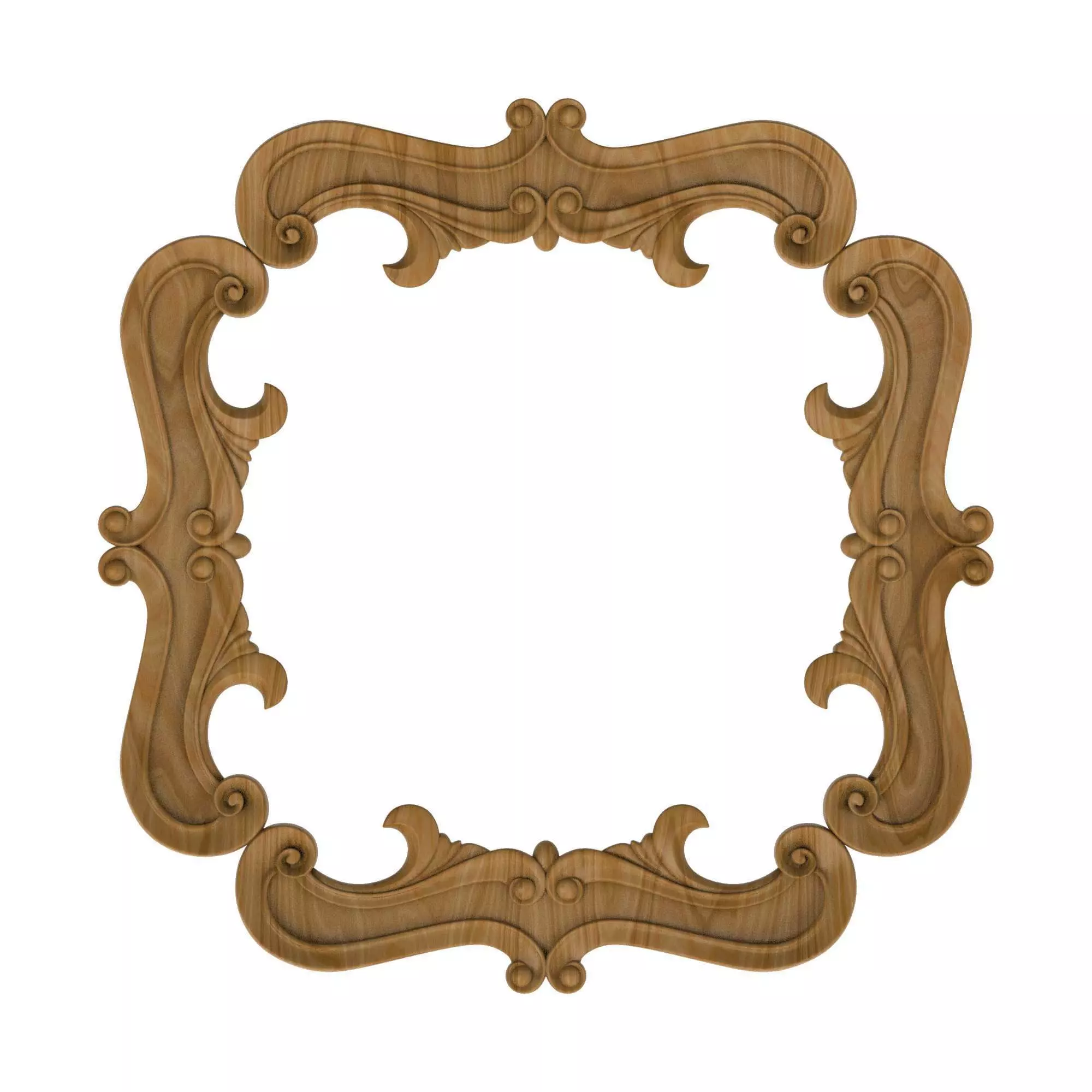 Carved picture frame STL 3D model_0