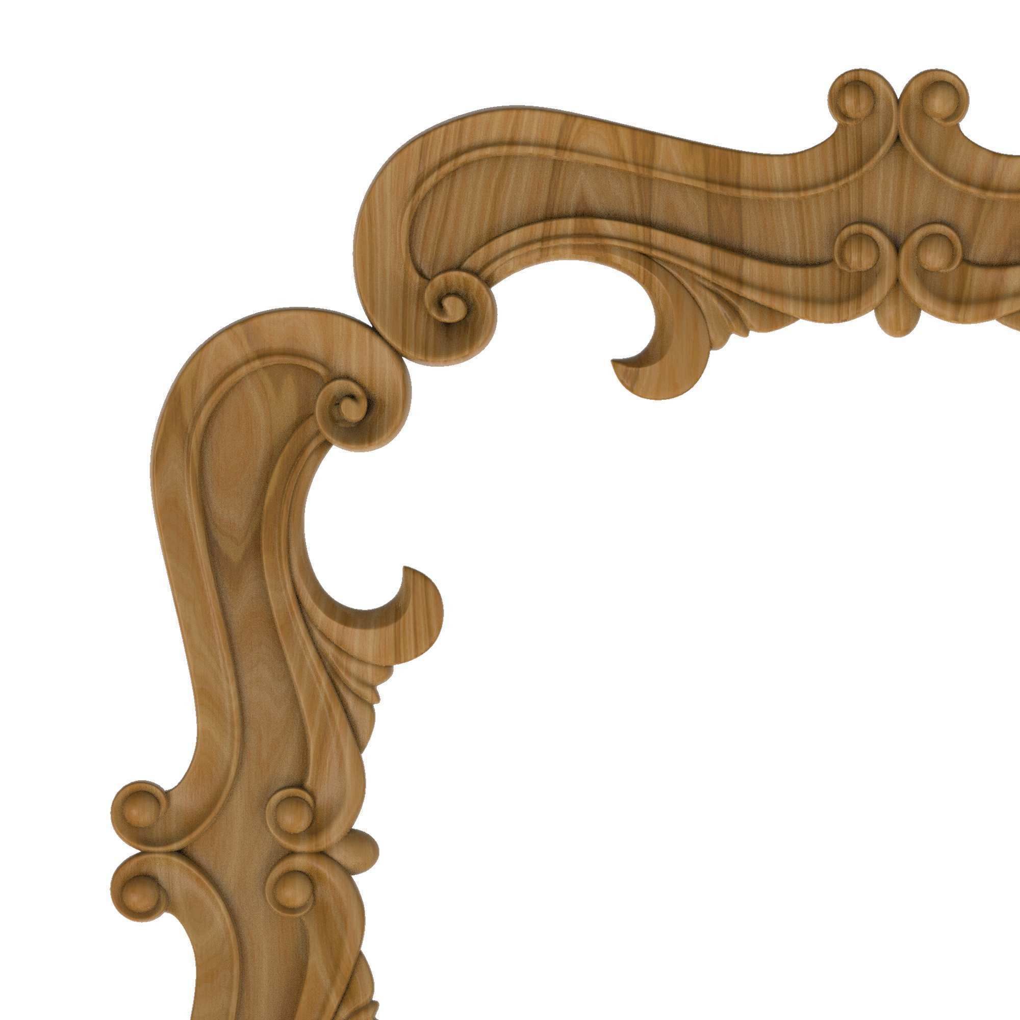 Carved picture frame STL 3D model_1