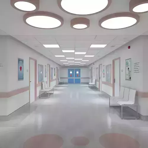 Hospital Corridor and Furniture