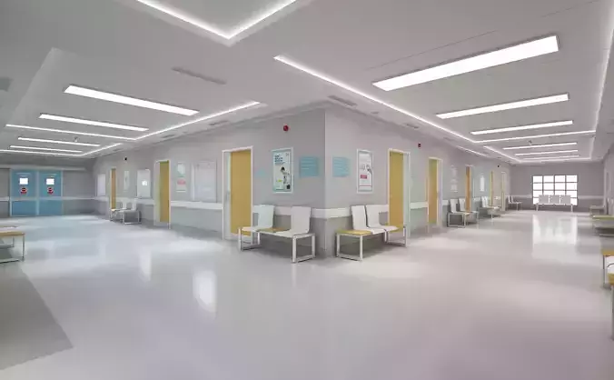 Hospital Corridor and Furniture