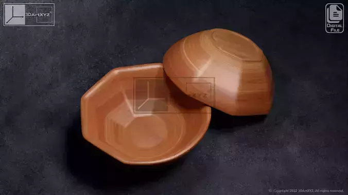 Semi-Octagonal Round Bowl - CNC Files for Wood