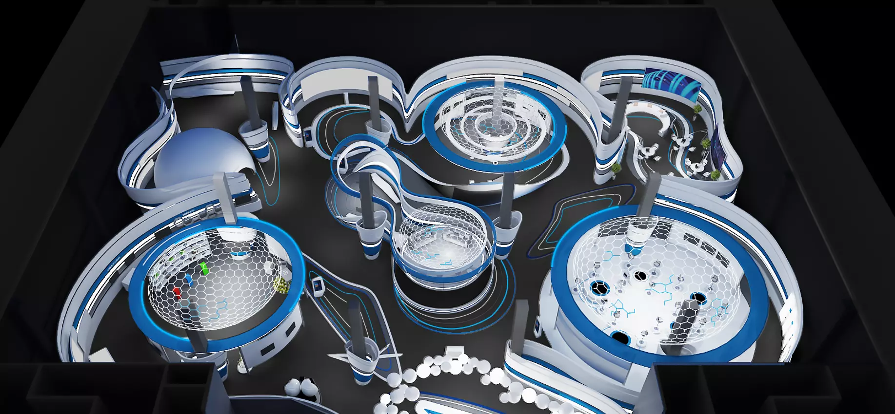 conference conference exhibition stand concept 3D model_0