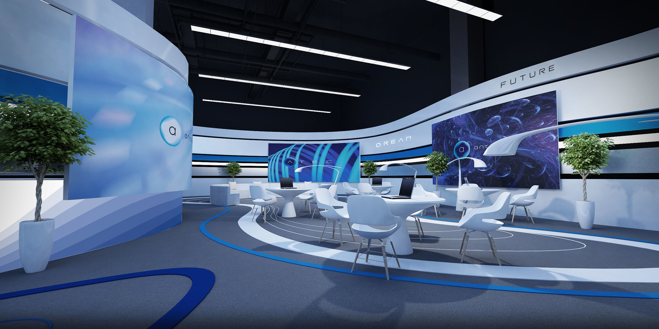 conference conference exhibition stand concept 3D model_3